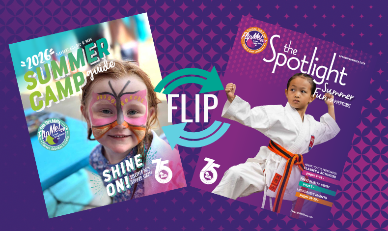 Image of both Spring/Summer Spotlight covers with word "Flip"