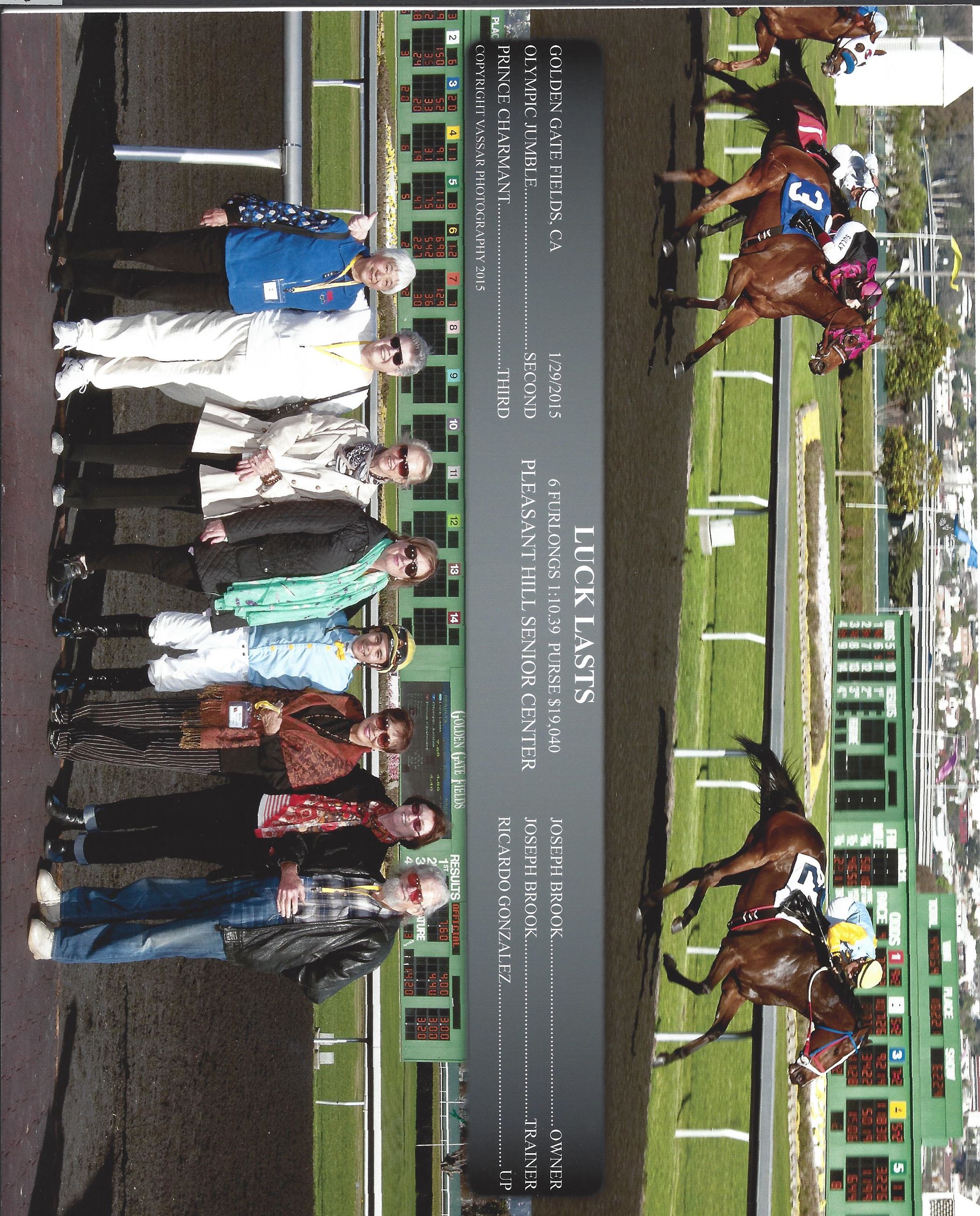 Our Seniors are winners! Here they are with their jockey in the winners circle.