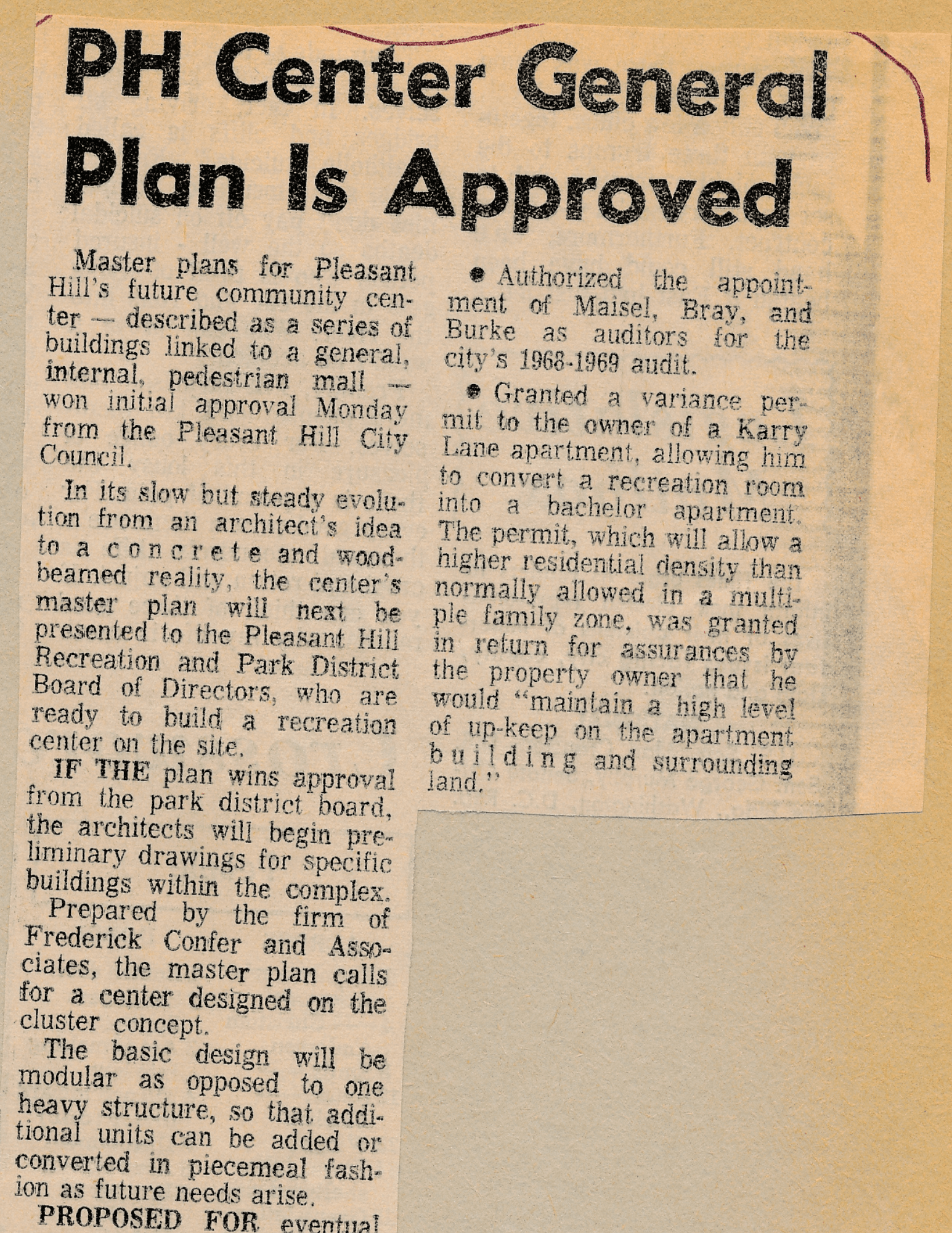 Senior Center History